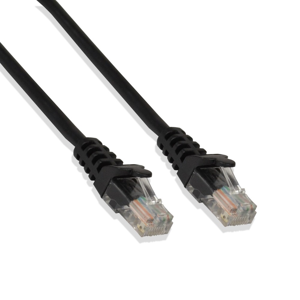 1FT Cat5e UTP Ethernet Network Patch Cable RJ45 Lan Wire Black (25 Pack)