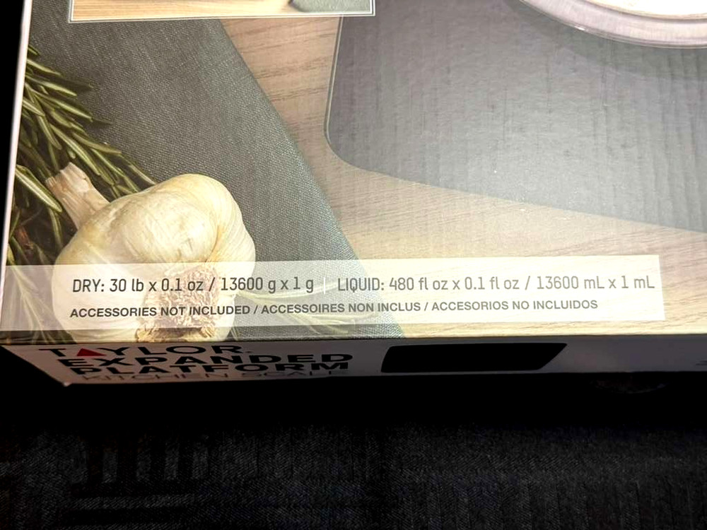 Taylor High-Quality Expanded Platform Digital Kitchen Scale –30lb Max Waterproof