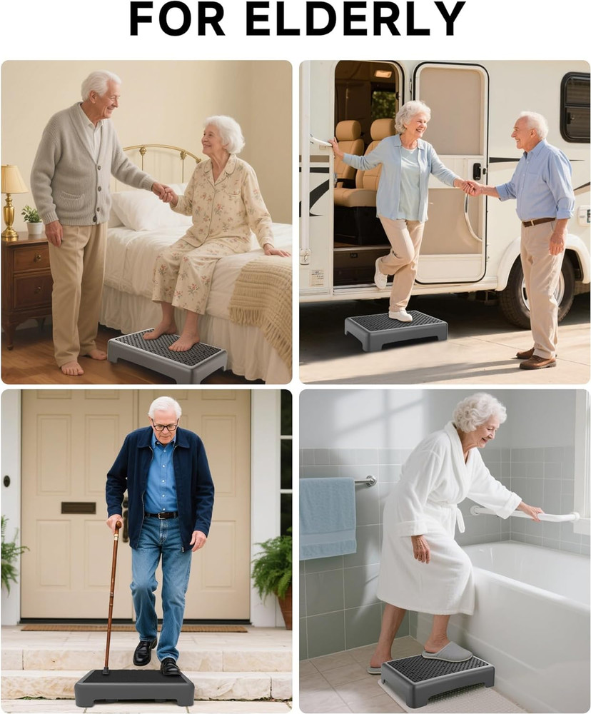 Mobility Step Stool for Adults, Bed Step Stools, 680 LBS Capacity Safety Step