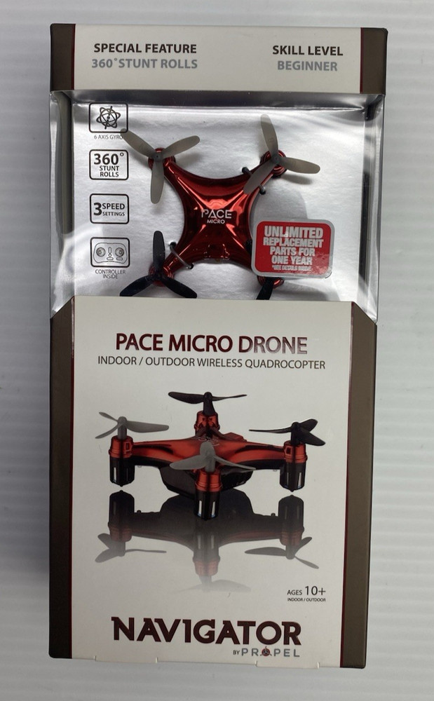 Micro Drone Propel Navigator Pace Wireless Quadcopter Beginner Stunt Drone Red