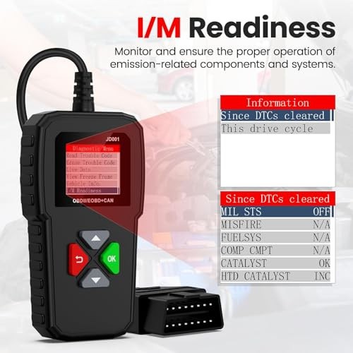 Car Code Reader OBD2 Scanner, Read and Erase Fault Codes, Automotive CAN