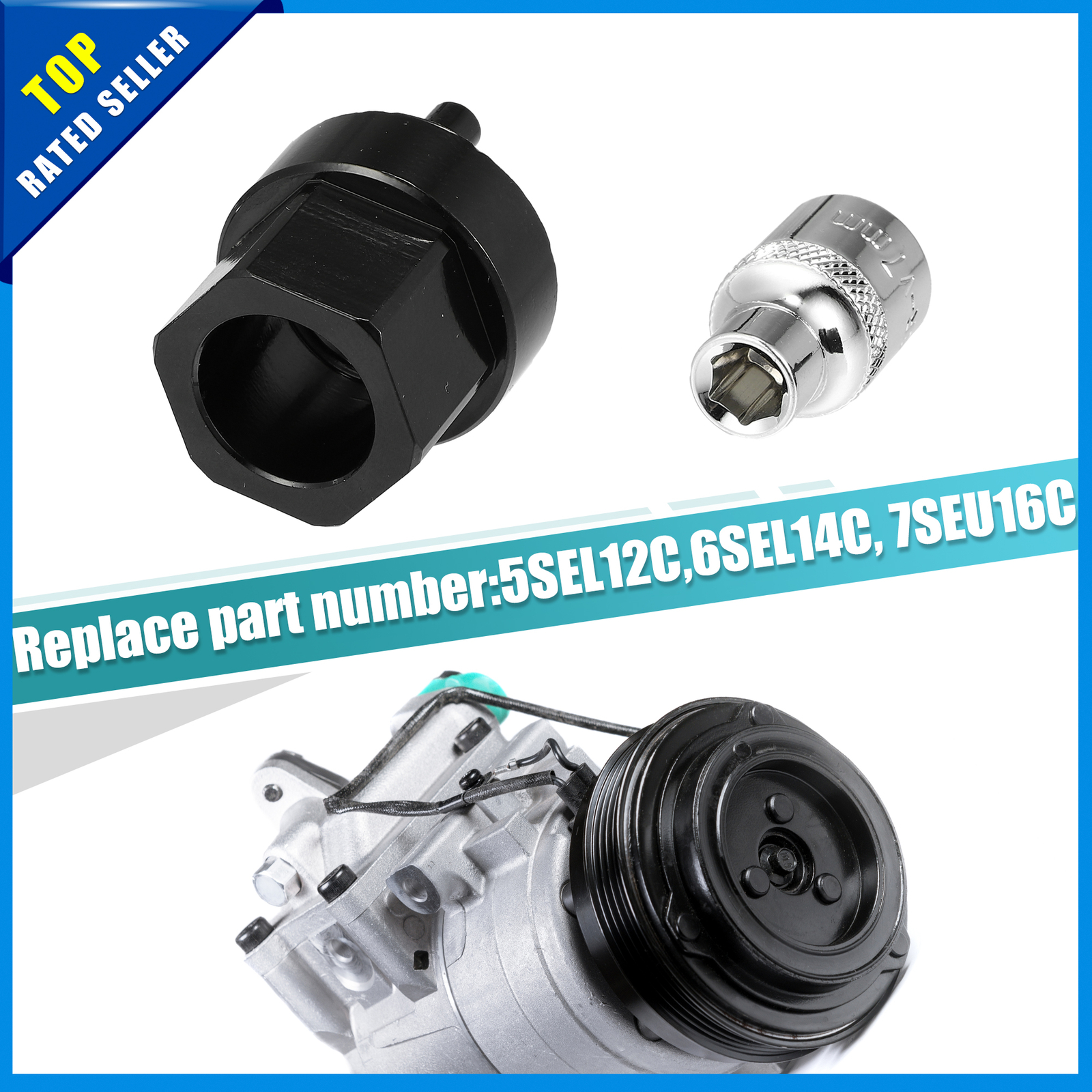 Universal A/C Compressor Clutch HUB Remover Tool 7mm Socket for Car Set of 1