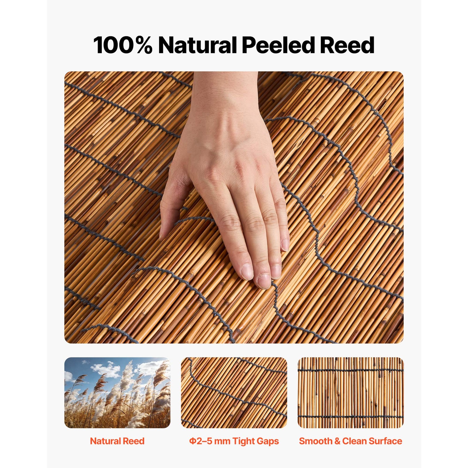 Uimoso Natural Reed Fence Panels 4 ft x 16.4 ft, 3 Pack Privacy Screen Rolls