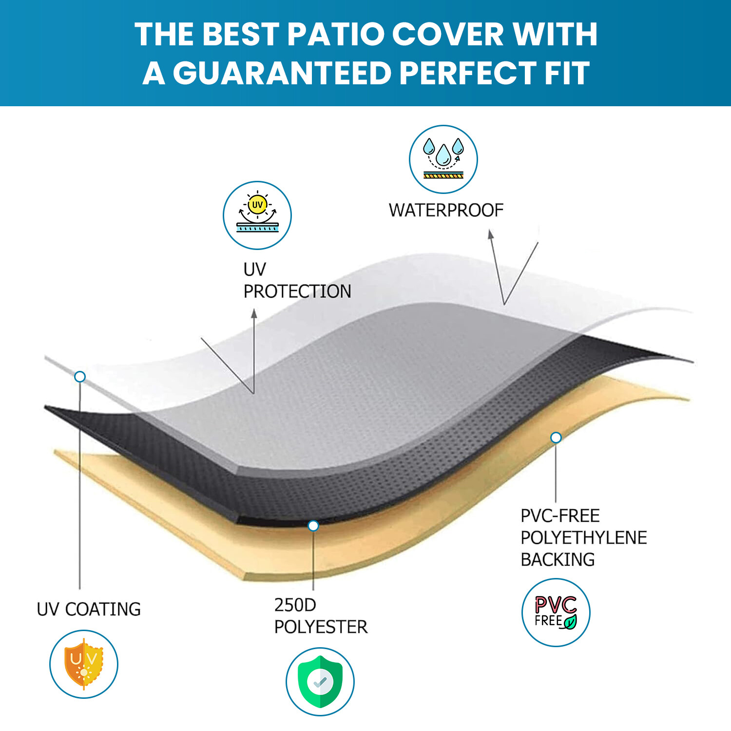 Stackable Patio Chair Cover Waterproof Outdoor Lawn Patio Garden Furniture Cover