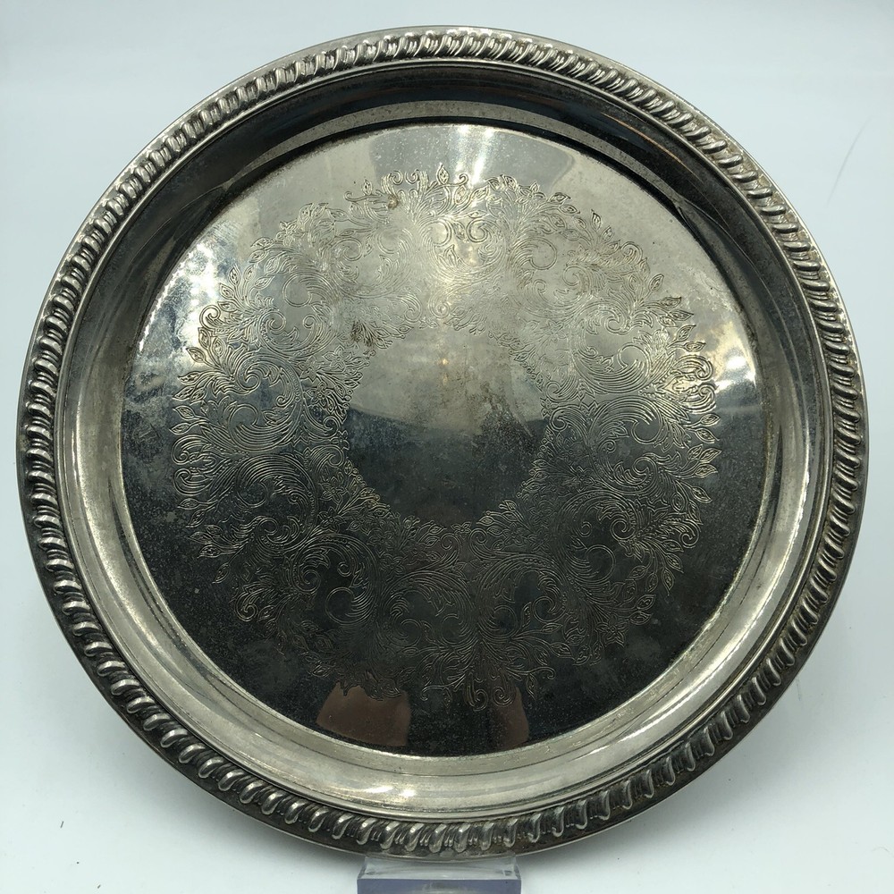 Vintage Godinger Silver 10” Plate Candy Dish Tray Ornate