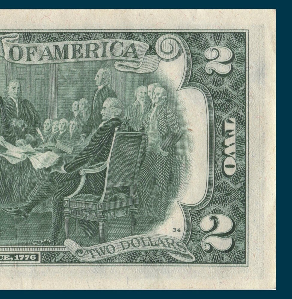 High Treasury Seal Error 1976 Third Print Shift Error Two$ Bill Trinary Alterna