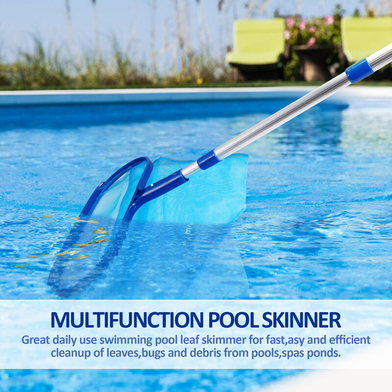 Swimming Pool Leaf Skimmer Flat/Deep Bag Rake leaf pick up Cleaner Net With Pole