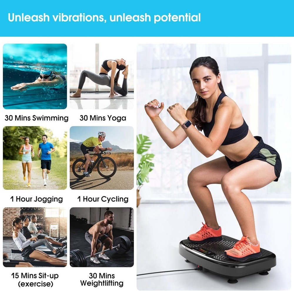 Versatile Vibration Exercise Platform 400 lbs for Lymphatic Drainage & Strength