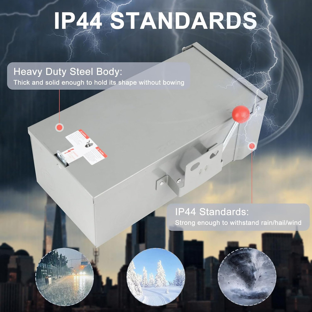 Generator Transfer Switch 100A, Manual Transfer Switch for Home Generator, Heavy