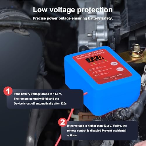 Kill Switch for Car-Remote Battery Disconnect Switch 12V,Upgrade Smart blue