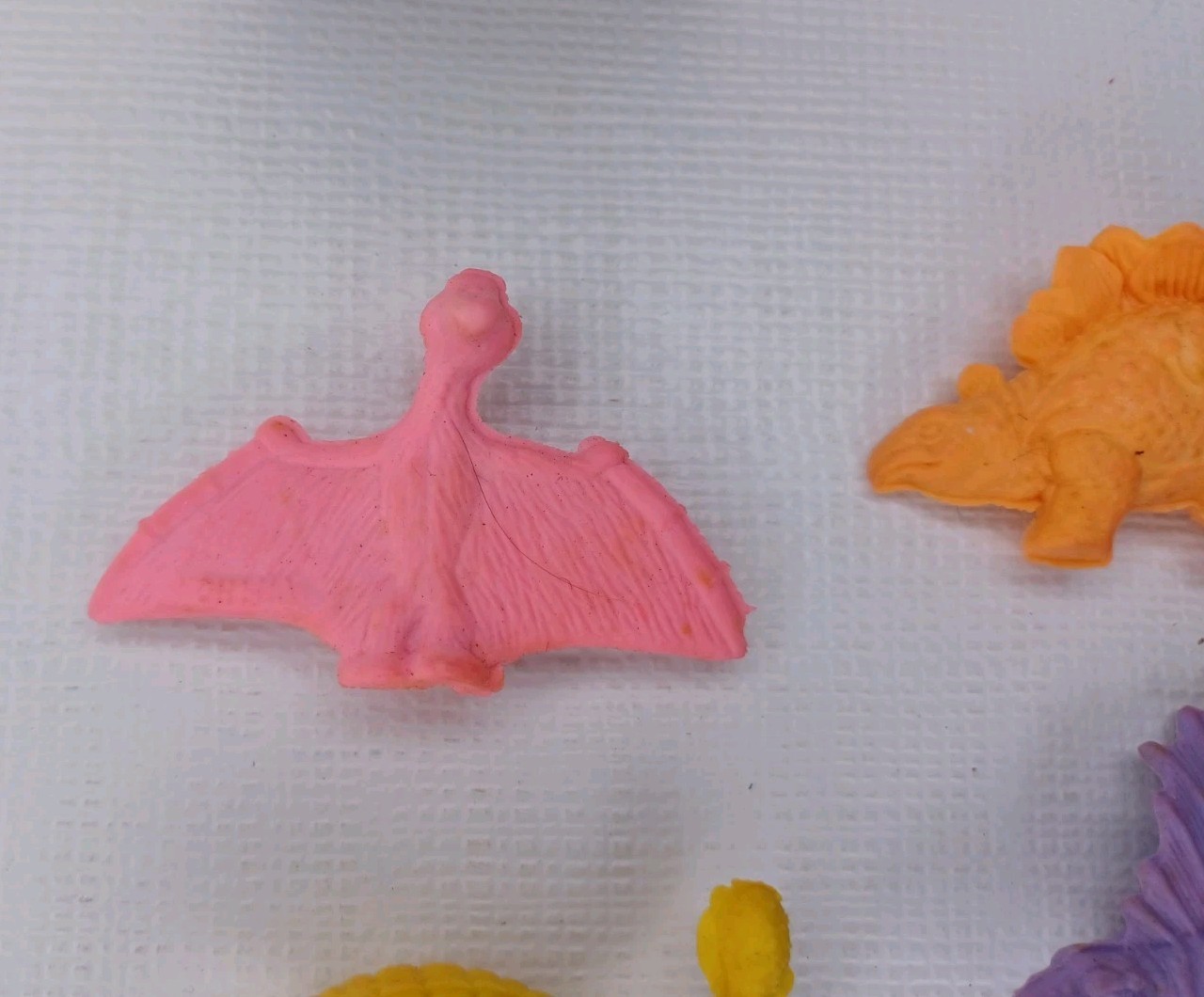 Rubber Dinosaur Eraser Set 6 Pieces Erasers With Box Vintage 1978 Emson