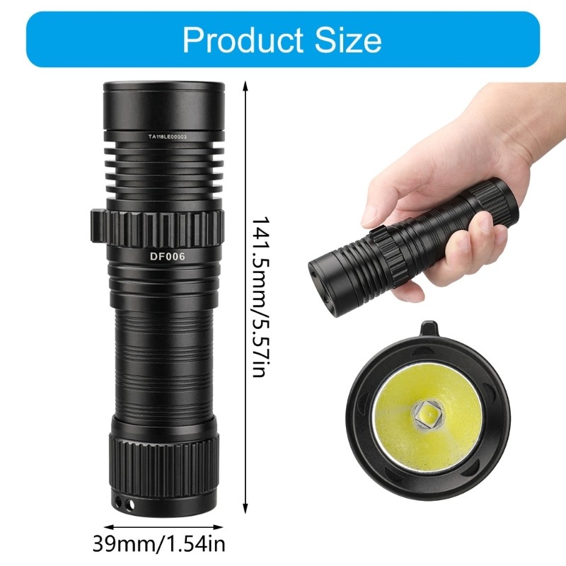 Professional Diving Flashlight Underwater Flashlight Dive Light Waterproof