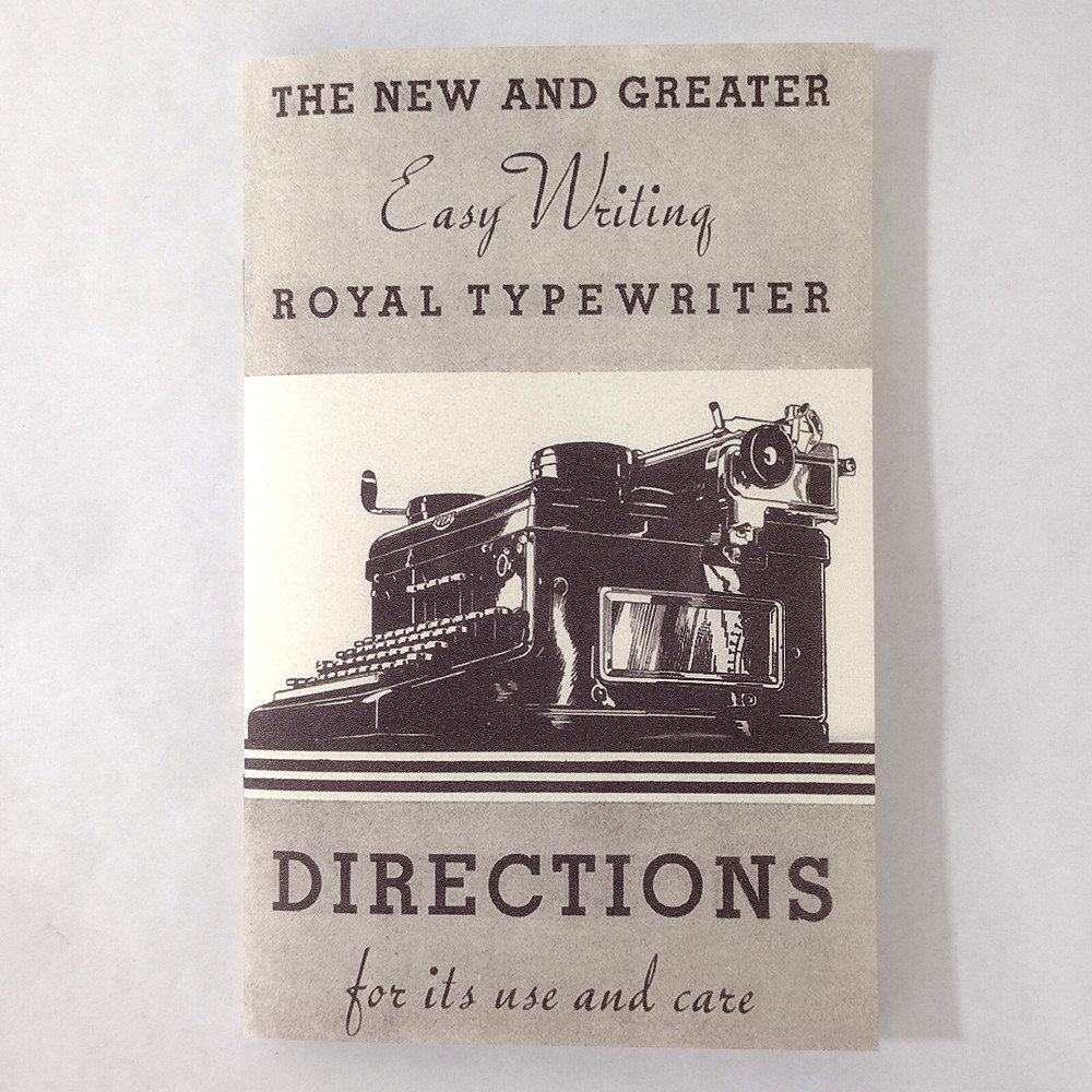 Royal H Typewriter Owner's Manual User Manual Instruction Manual Guide Direction
