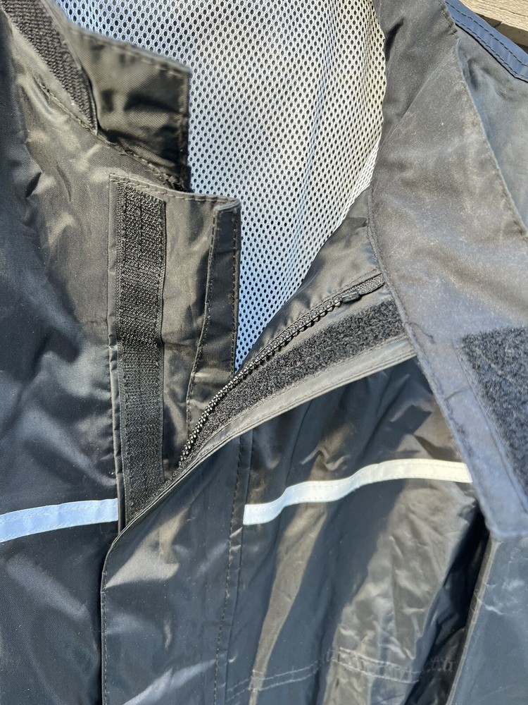BiLT BLW 4 Waterproof Rain Shell Reflective Black Motorcycle Jacket Size Large