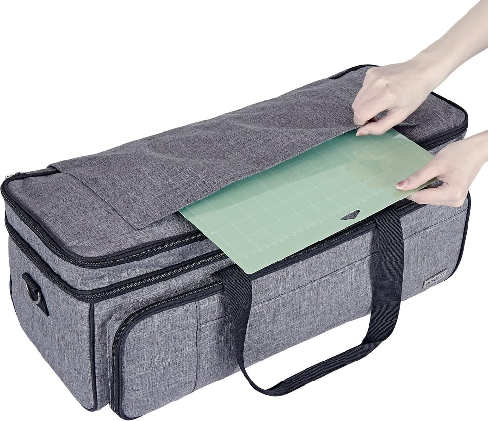 Double Layer Carrying Case with Mat Pocket for Cricut Maker 4, Explore 4, Multi