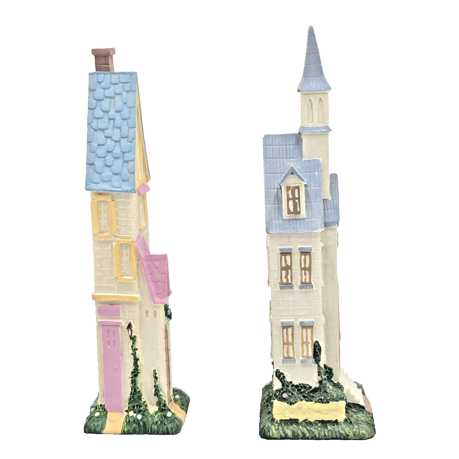 Vintage Easter Village Rabbit Bunny Houses Trees Decor Set of 12