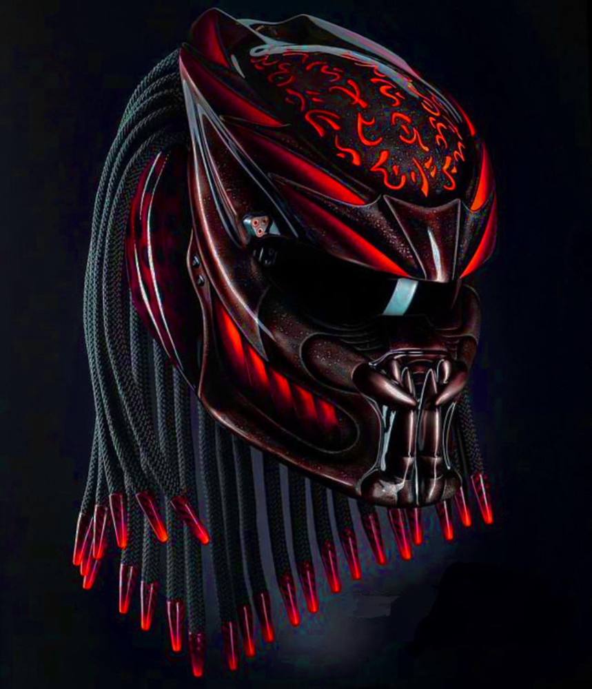 GREAT PREDATOR MOTORCYCLE HELMET STREET FIRE STYLE (DOT & ECE CERTIFIED)