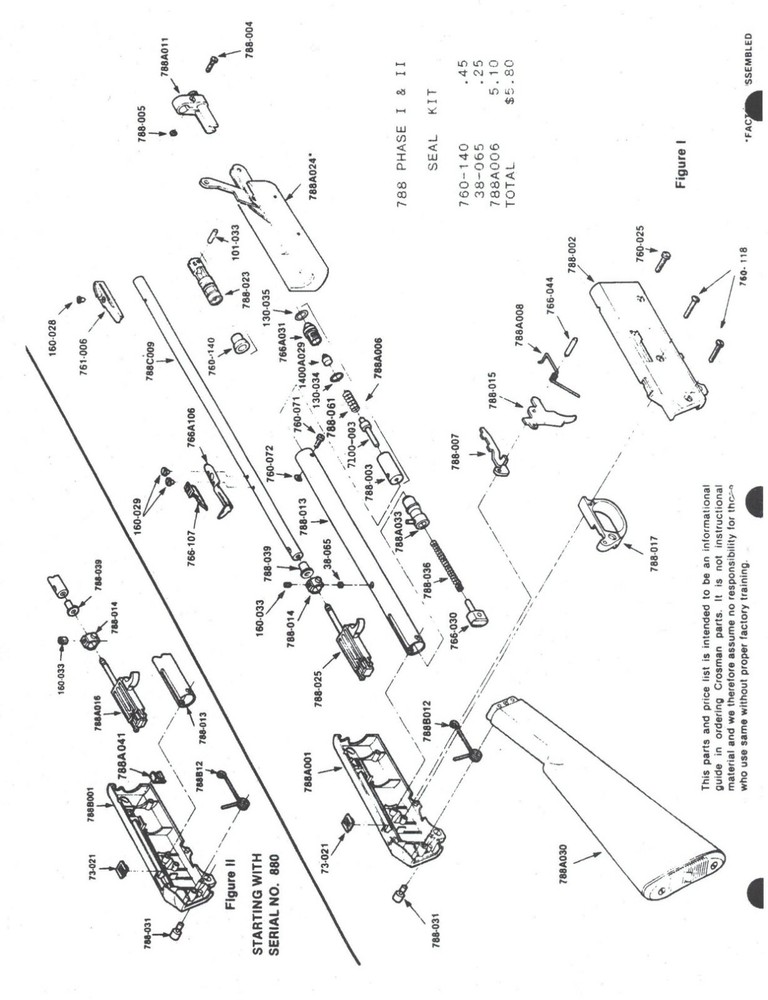 Crosman Model 788 Seal Kit All Phases