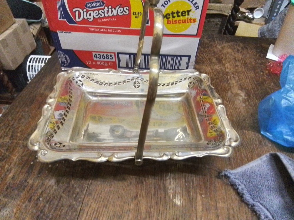 silver plate bon bon dish