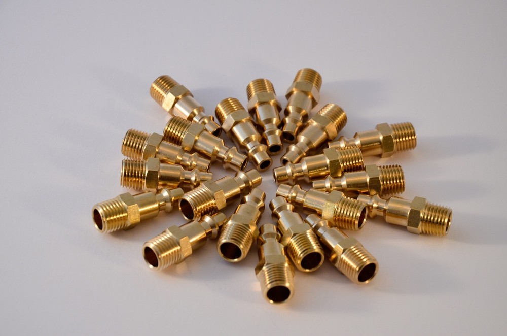 40 PC Solid Brass Quick Coupler Set Air Hose Connector Fitting 1/4 NPT