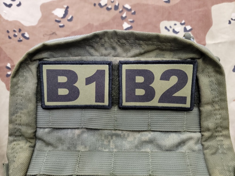 B1 B2 2x Bag Patch Set for ODA 18B MOS Army Special Forces Weapon Sergeant