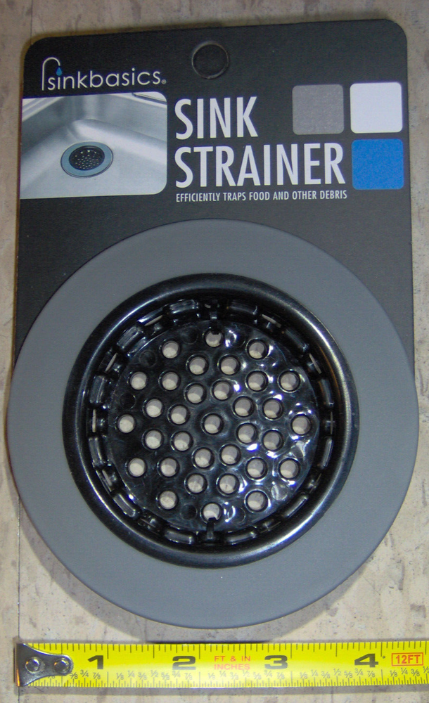 Sinkbasics KITCHEN SINK Rubber BASKET Drain sink basic GRAY grey STRAINER 41898
