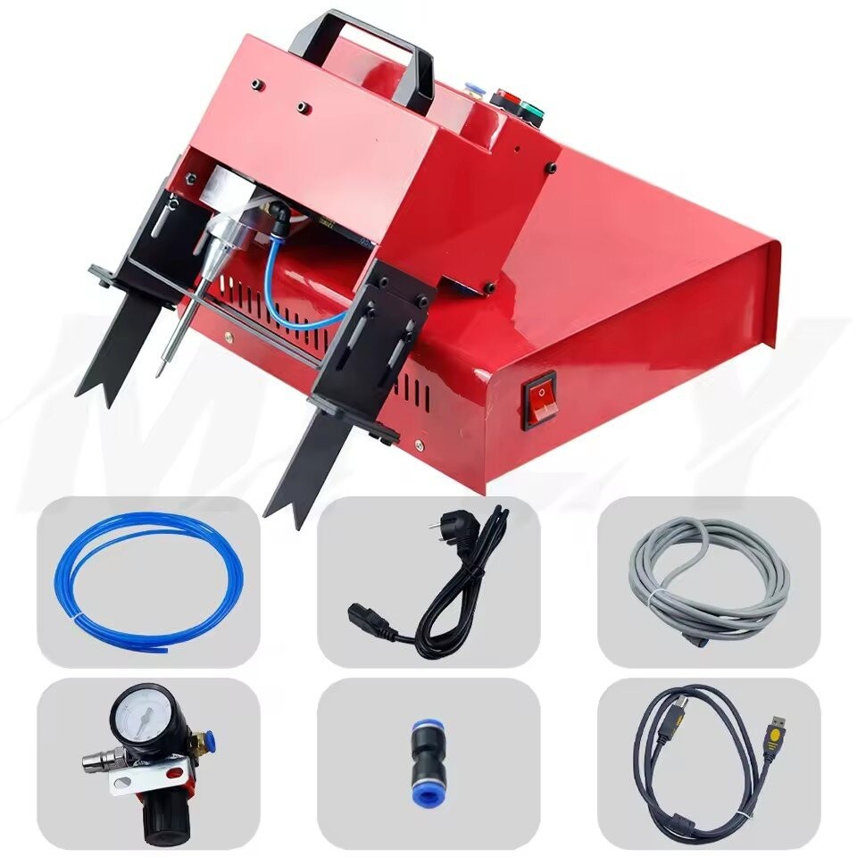 Pneumatic Dot Peen Marking Machine for Metal Round Pipe VIN Code Mark 100*20mm