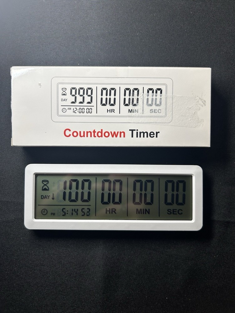 Digital 999 Days Countdown Clock Timer Magnetic Backing for Vacation Retireme...