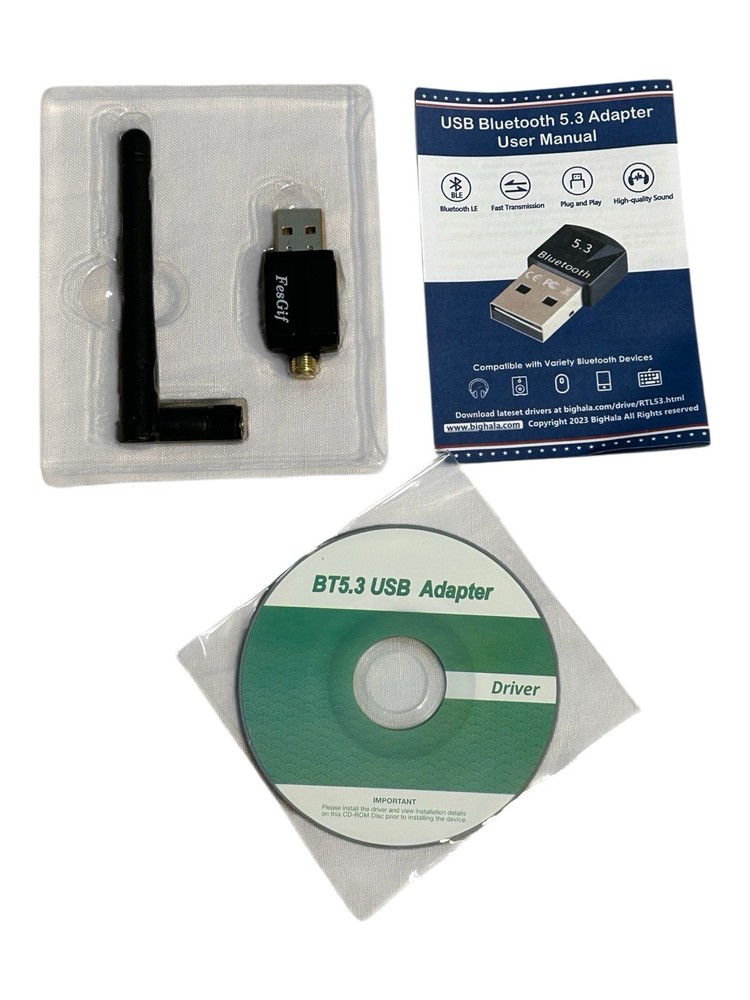 Wireless Adapter, USB 2.0 Bluetooth 5.3 Plug-N-Play, Makes Your PC Compatible