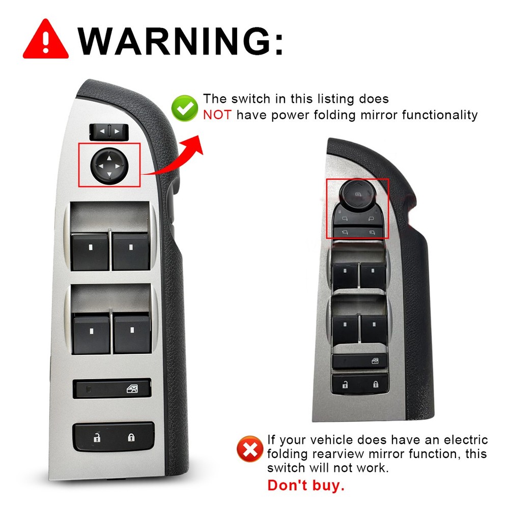 Window Side Door Control Switch Panel For GMC Sierra 2500 HD 2010-2014 A+