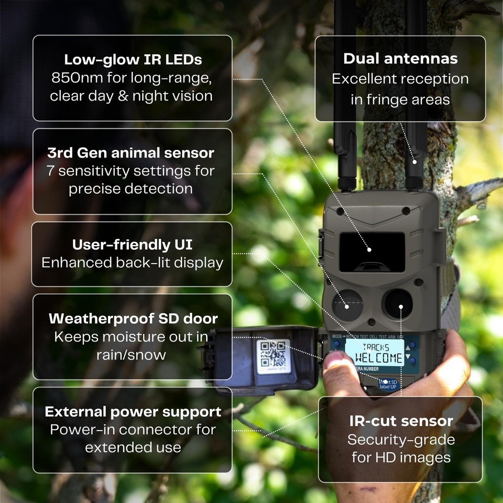 Cuddeback Tracks LTE Cellular Trail Camera with Remote Access & App Brown