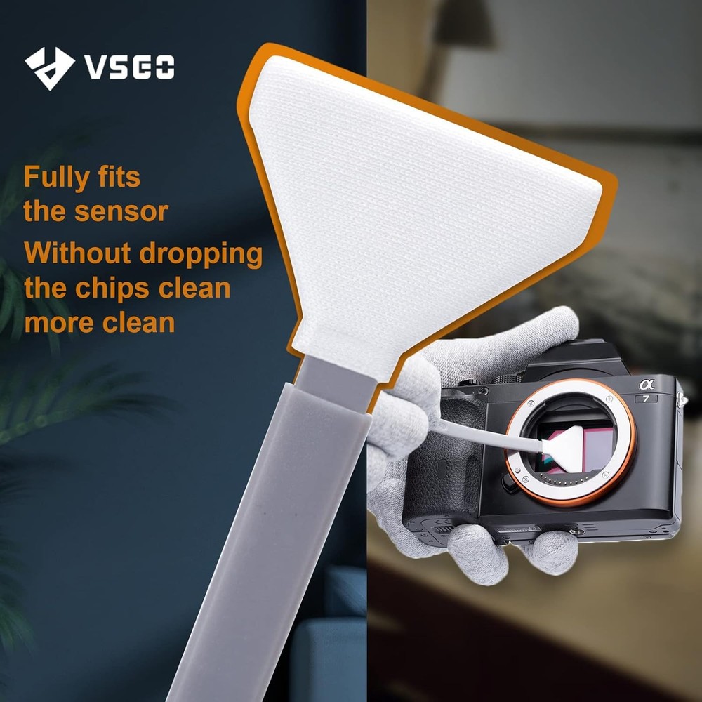 VSGO VS-S03E Full Frame Sensor Cleaning Kit, 12pcs Swabs & 10ml...