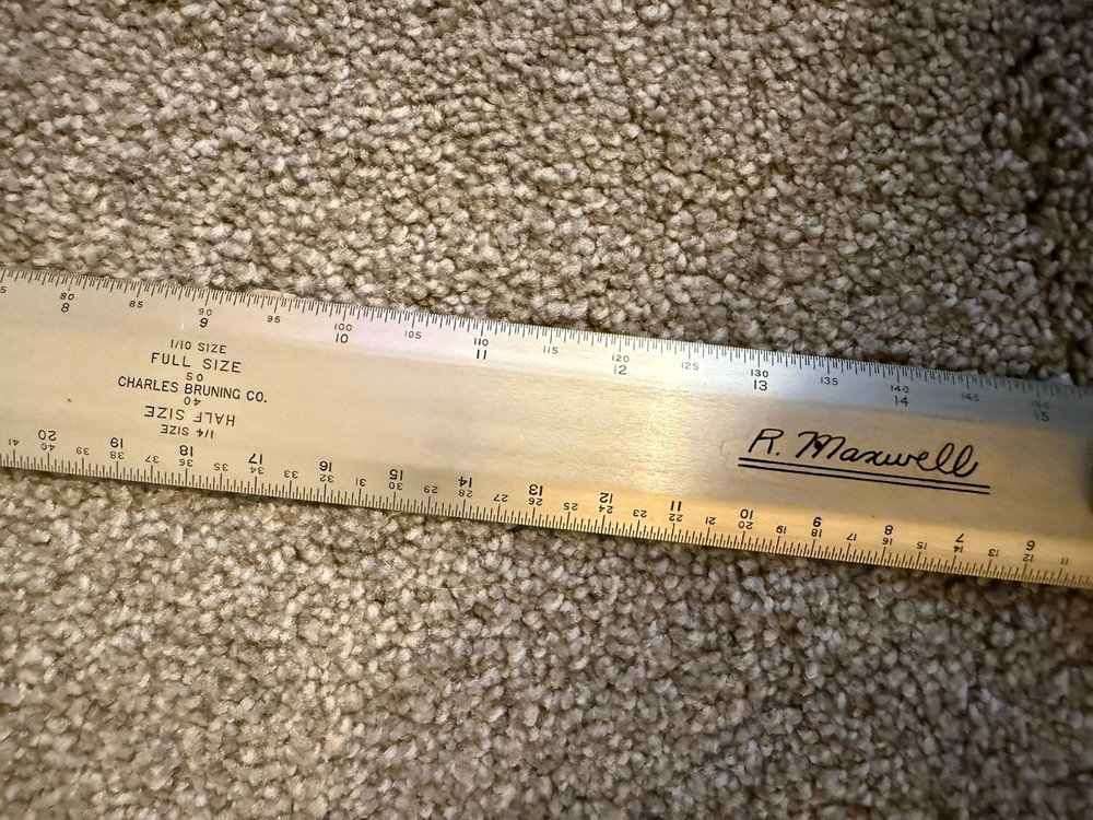 Bruning Drafting Machine Arm Serial #69502467 W/ Charles Bruning Rulers