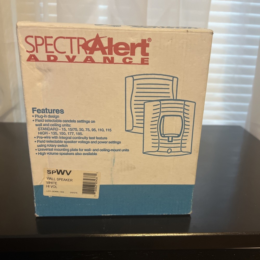 System Sensor SpectrAlert Advance SPWV Wall Speaker White Hi Vol