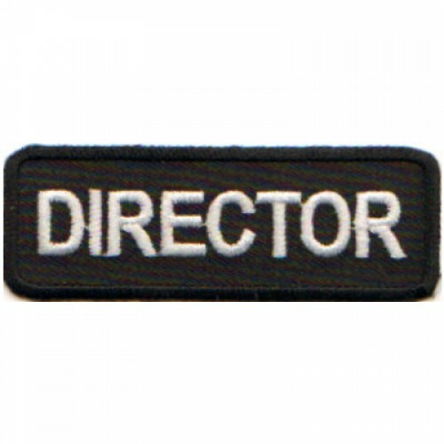 Motorcycle Biker Vest Jacket Patch - Black Director 3x1" Patch