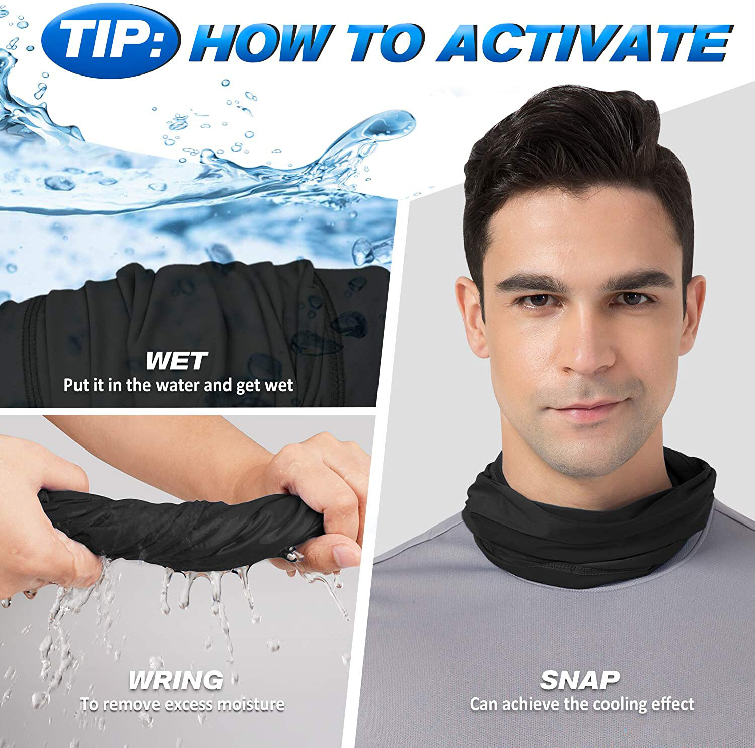 UV Protection Cooling Neck Gaiter Face Mask Scarf Windproof Neck Bandana Cover