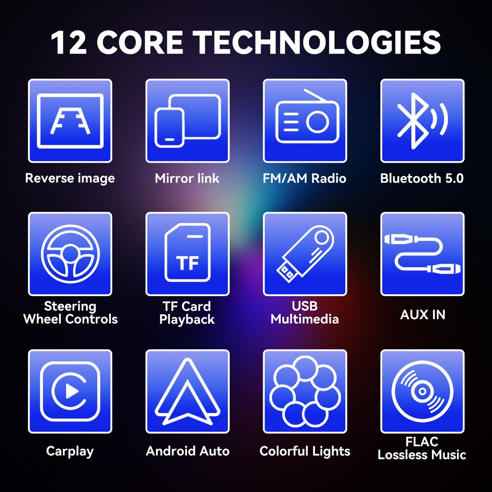 7"Single 1Din Touch Screen Stereo Bluetooth Car Radio Apple Android Carplay GPS