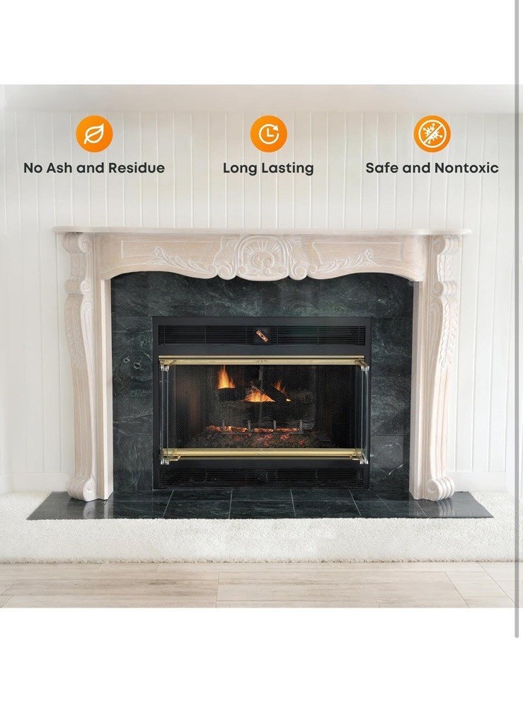 Stanbroil Large Ceramic Gas Logs, 9 Piece Set of Decoration Ceramic Wood