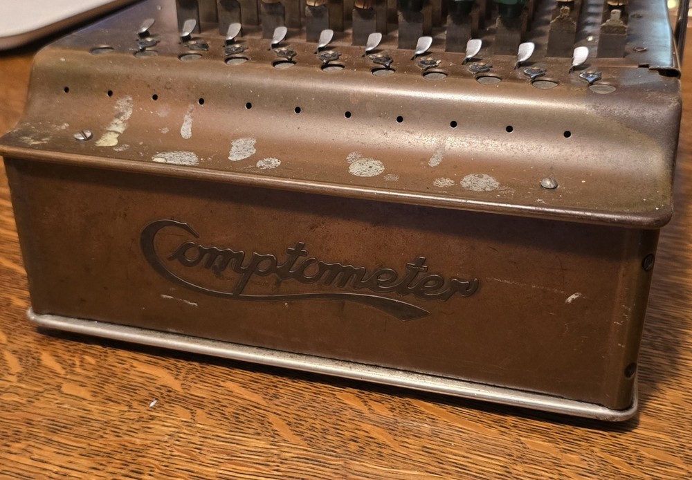 Comptometer Antique Adding Calculator Machine Felt Tarrant MFG, Chicago