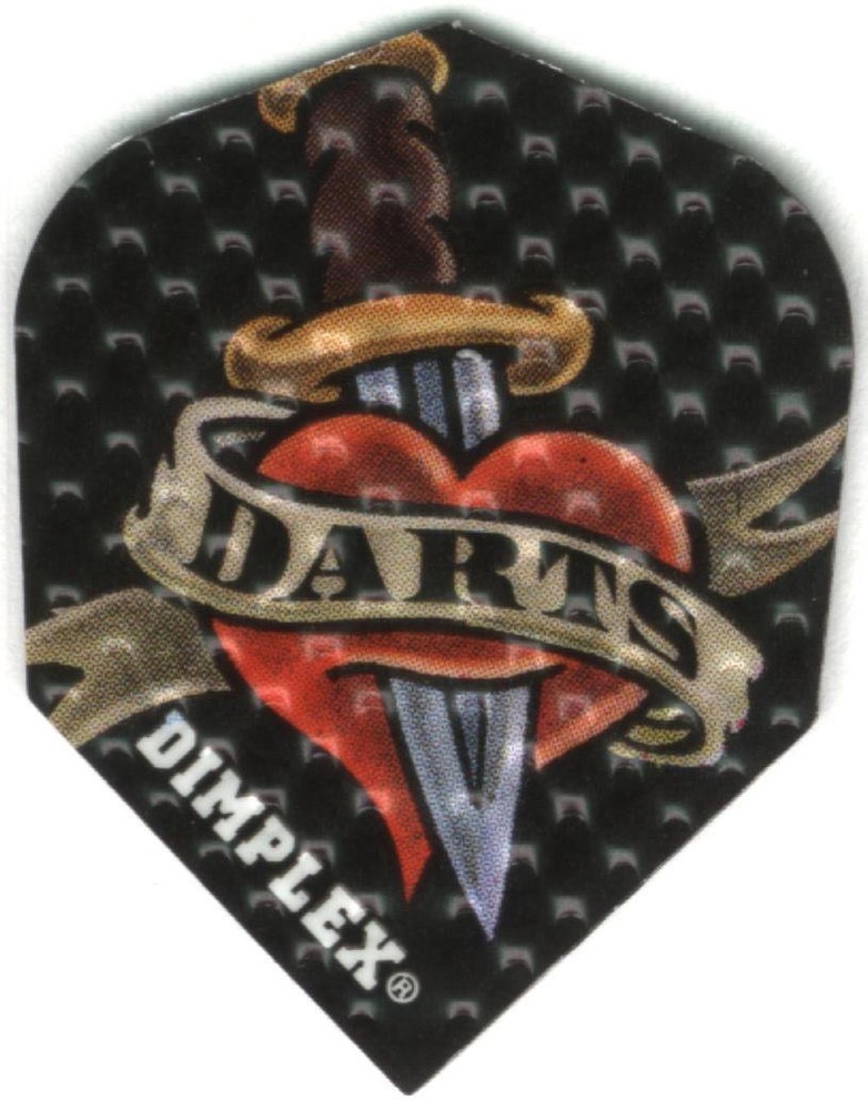 HEART and DAGGER DIMPLEX Dart Flights: 3 per set