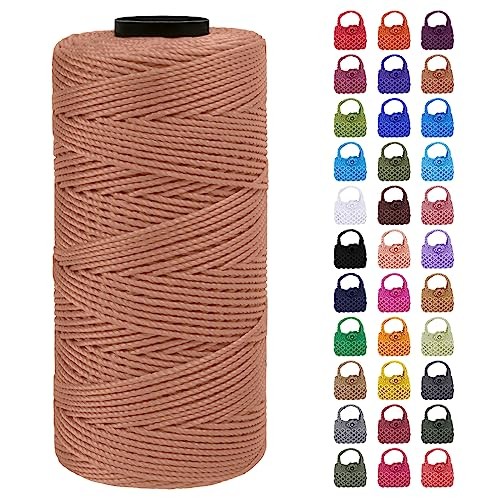 Braided Macrame Cord Polypropylene Rope Polyester Rope 1.5mm x 218yards Bronze