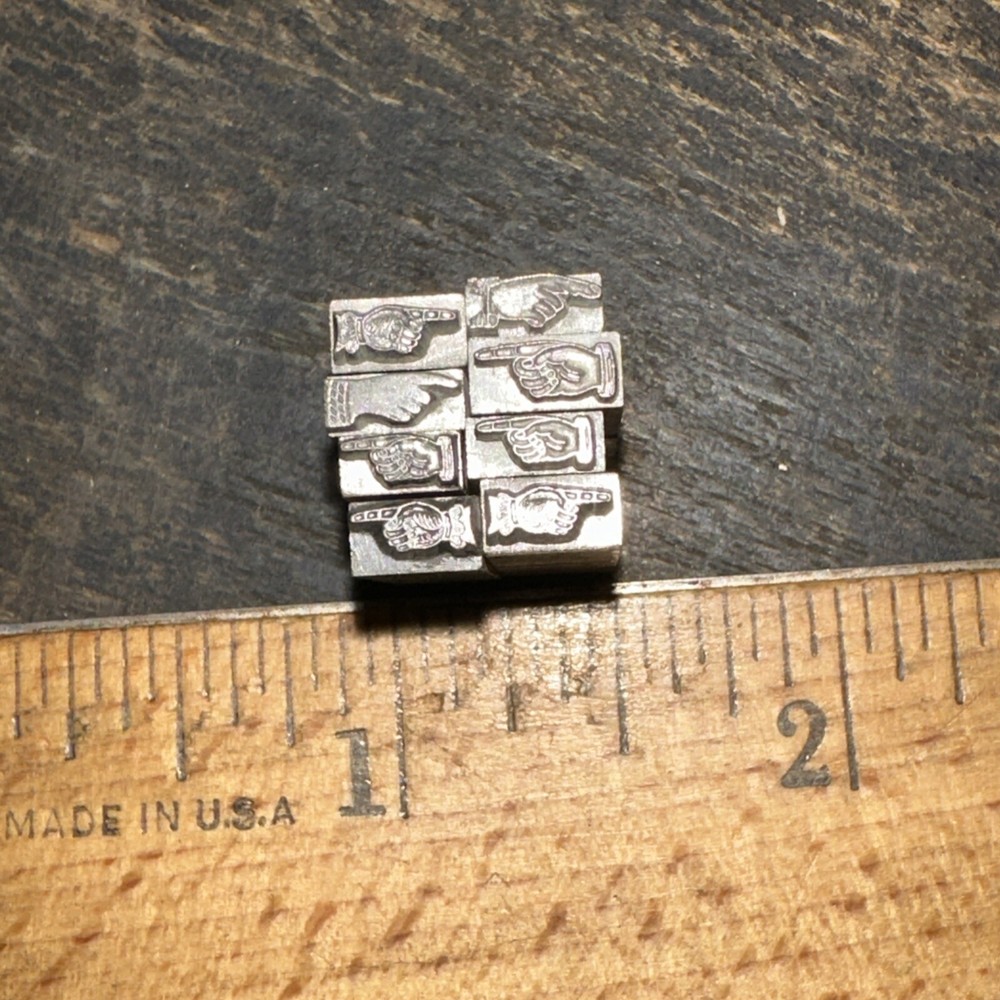 Print Blocks “ 8 Fingers Pointing “ Small Dingbats!