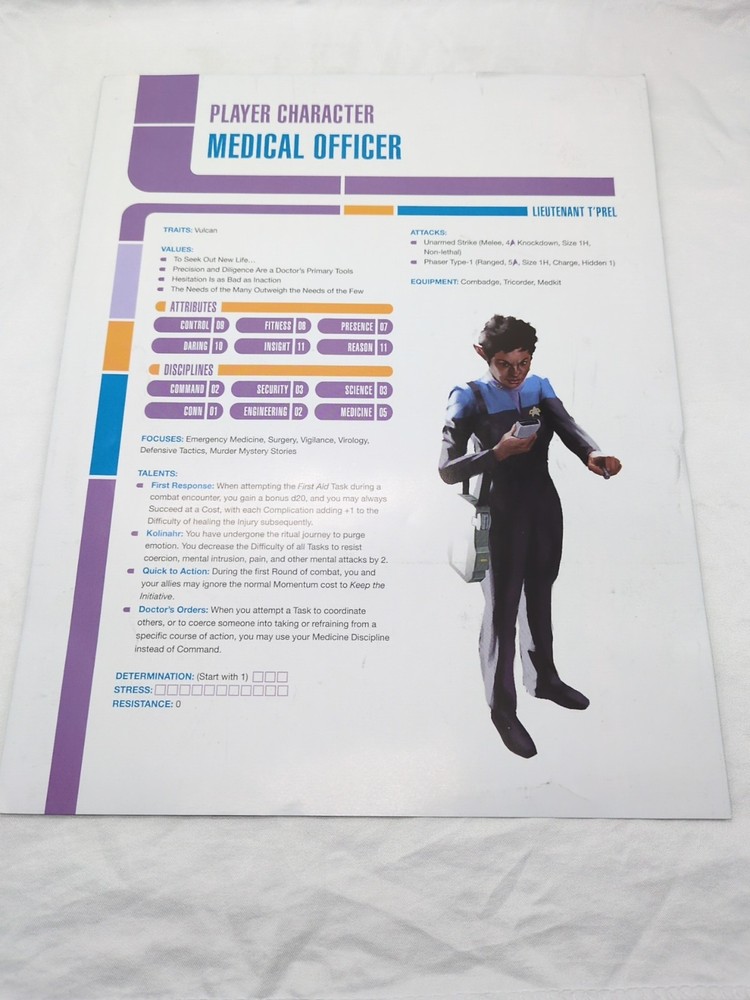 Star Trek Adventures RPG Starter Rules With Extra Reference Sheets