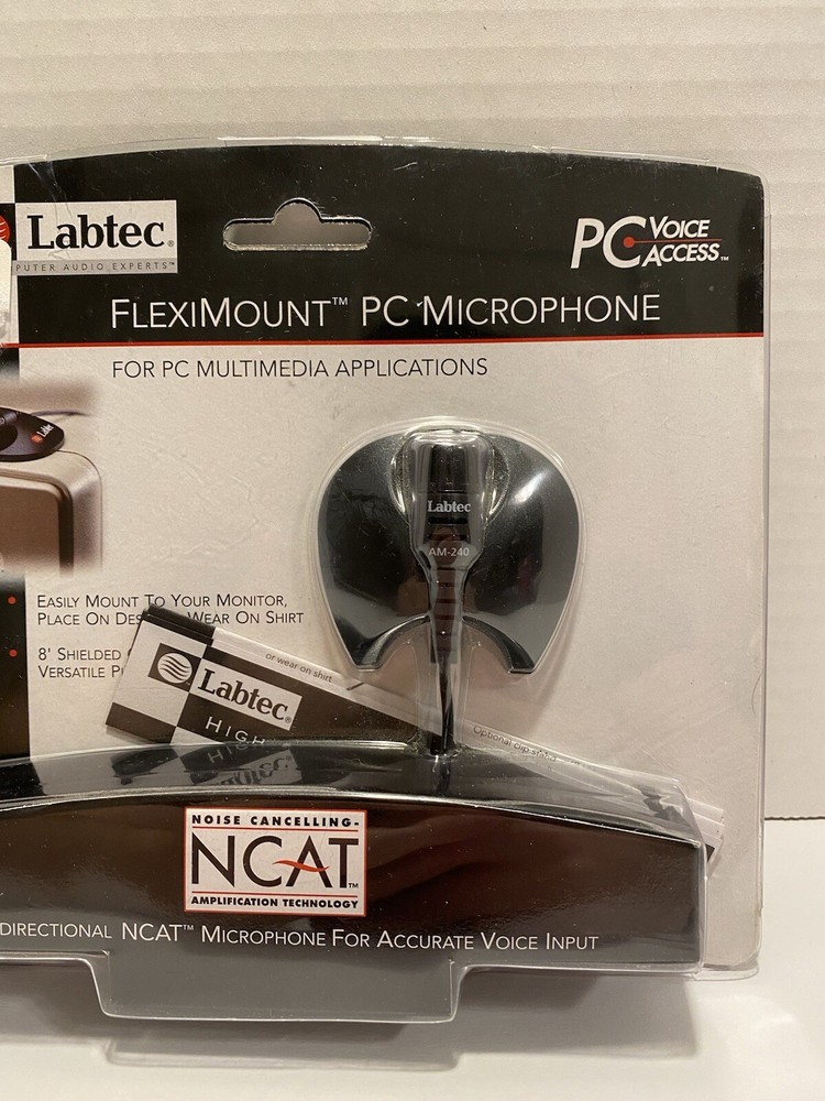 Labtec AM-240 Cable Consumer Microphone Fleximount PC Microphone Brand New!