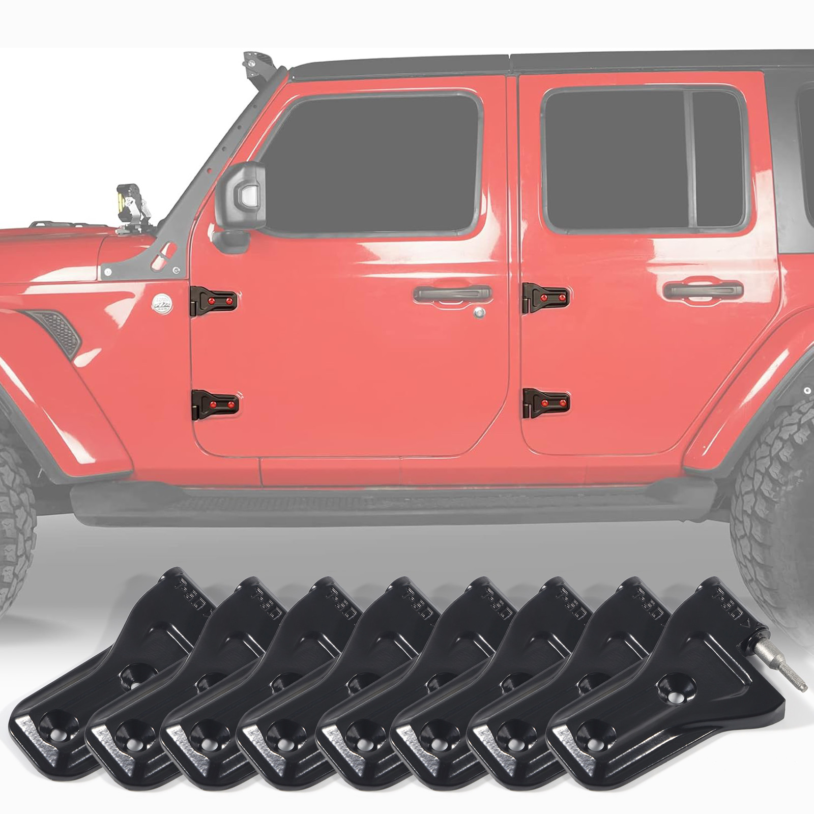 Hooke Road 16Pcs Door Hinges Replacement Fit 18-25 Wrangler Jeep JL Gladiator JT