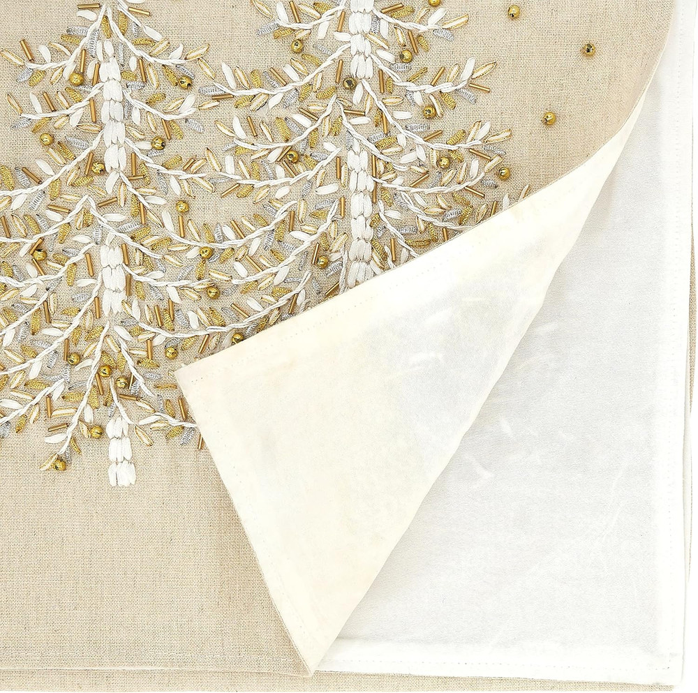 Embroidered Christmas Tree Table Runner