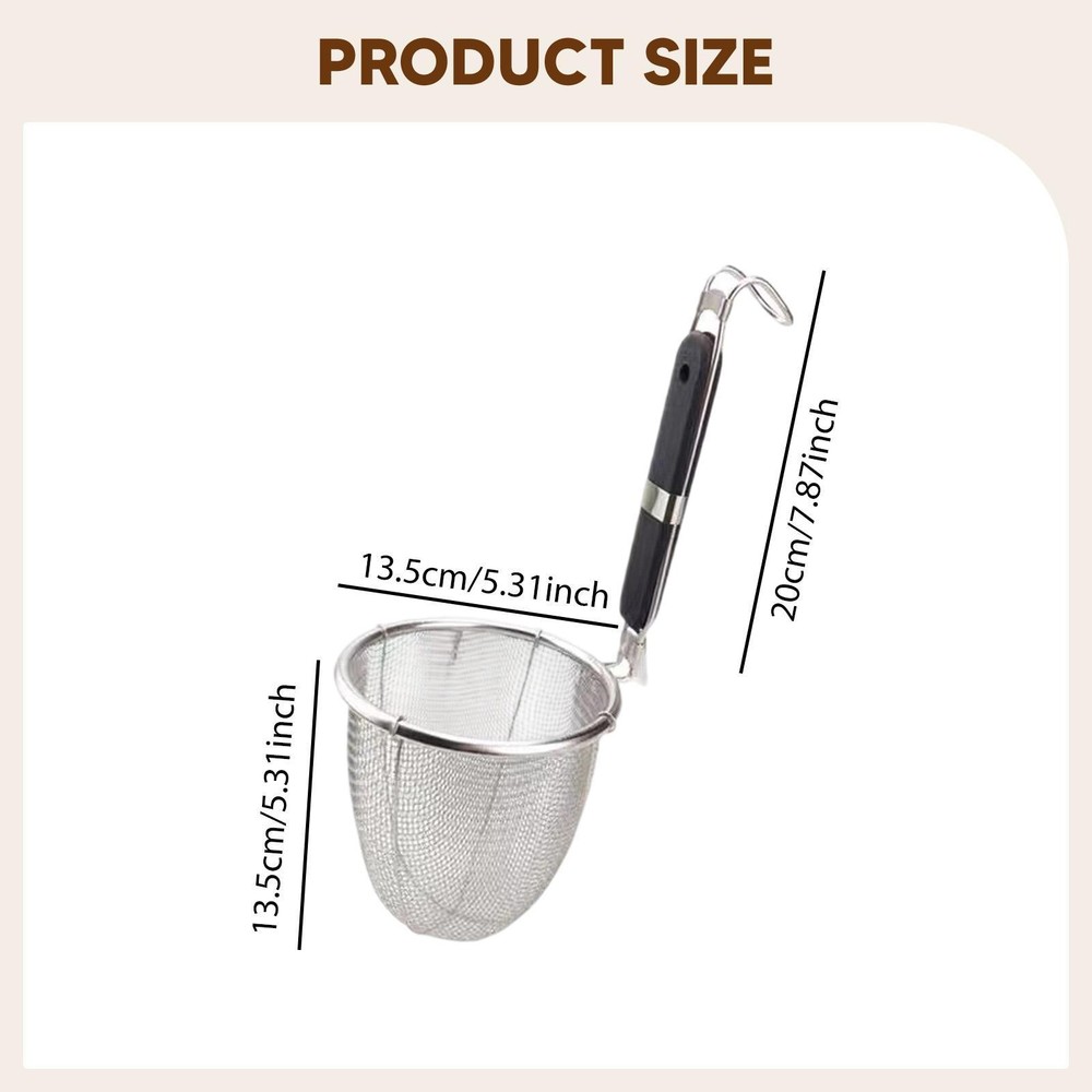 Pasta Noodle Strainer Hot Pot Colander Hanging Hole Multipurpose Deep Strainer