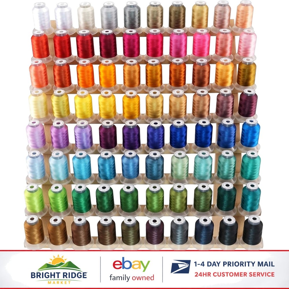 Extensive 80 Color Polyester Thread Kit, 500M Spools for Creative Embroidery