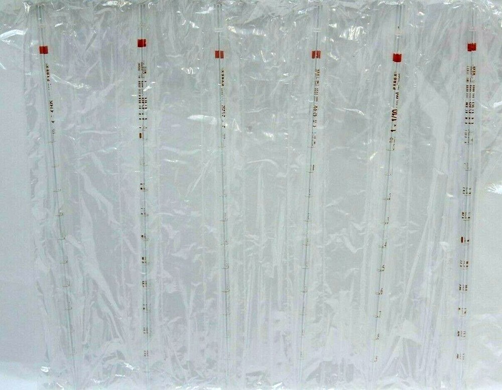(6) 1ml Measuring Pipette Corning Pyrex Mohr Type No.7085