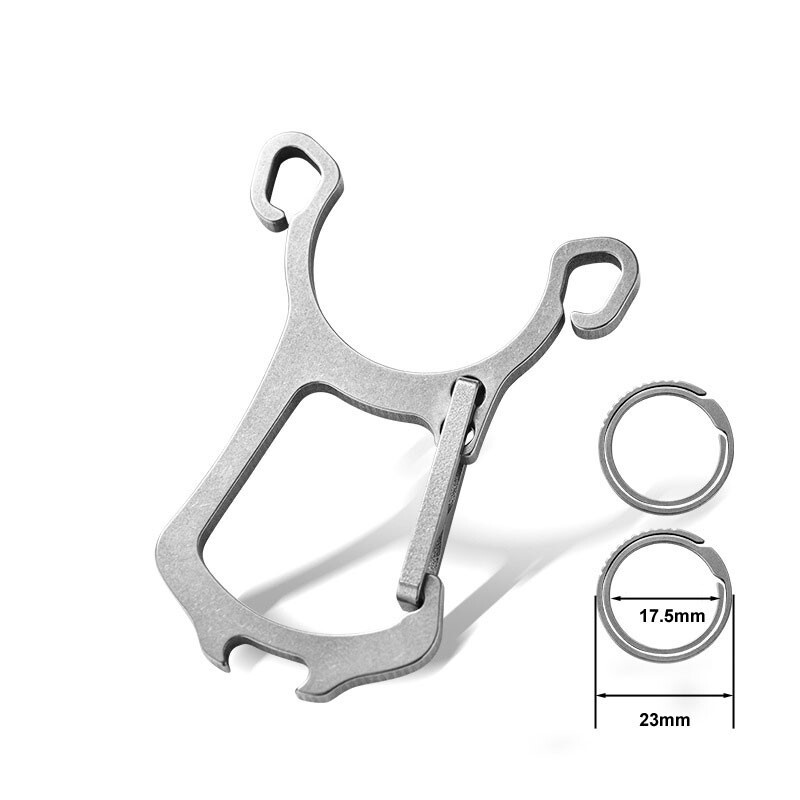 EDC Titanium Alloy Multi Tools Keychain Bottle Opener with Key Ring for Gift